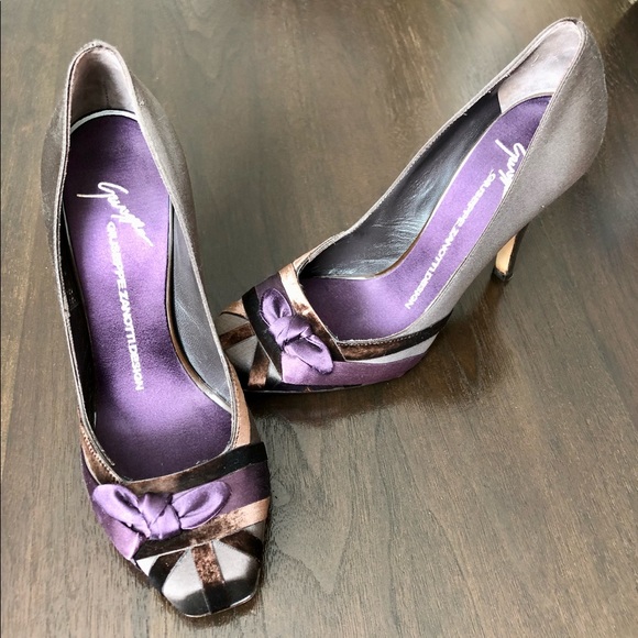 Size 6 Vintage Giuseppe Zanotti Statin Brown and Purple Pump. - Picture 3 of 10